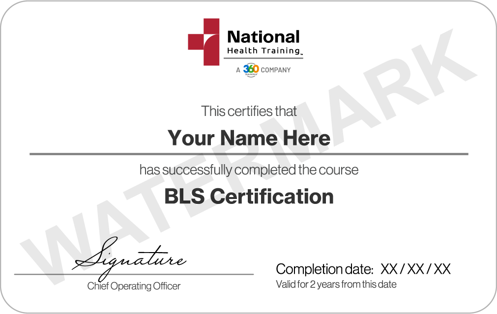 BLS certification card